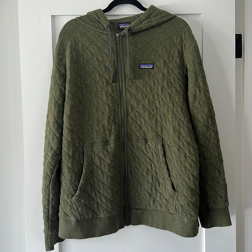 Men’s Patagonia organic cotton quilted full zip hoodie